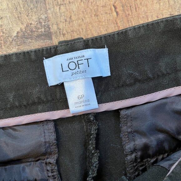 Ann Taylor LOFT Olive Green/Brown Cropped Riding Pants 6P Everyday - Picture 6 of 11